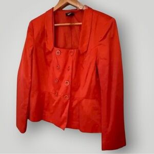 Metrostyle Blazer Jacket Women's Orange Sateen Size 12